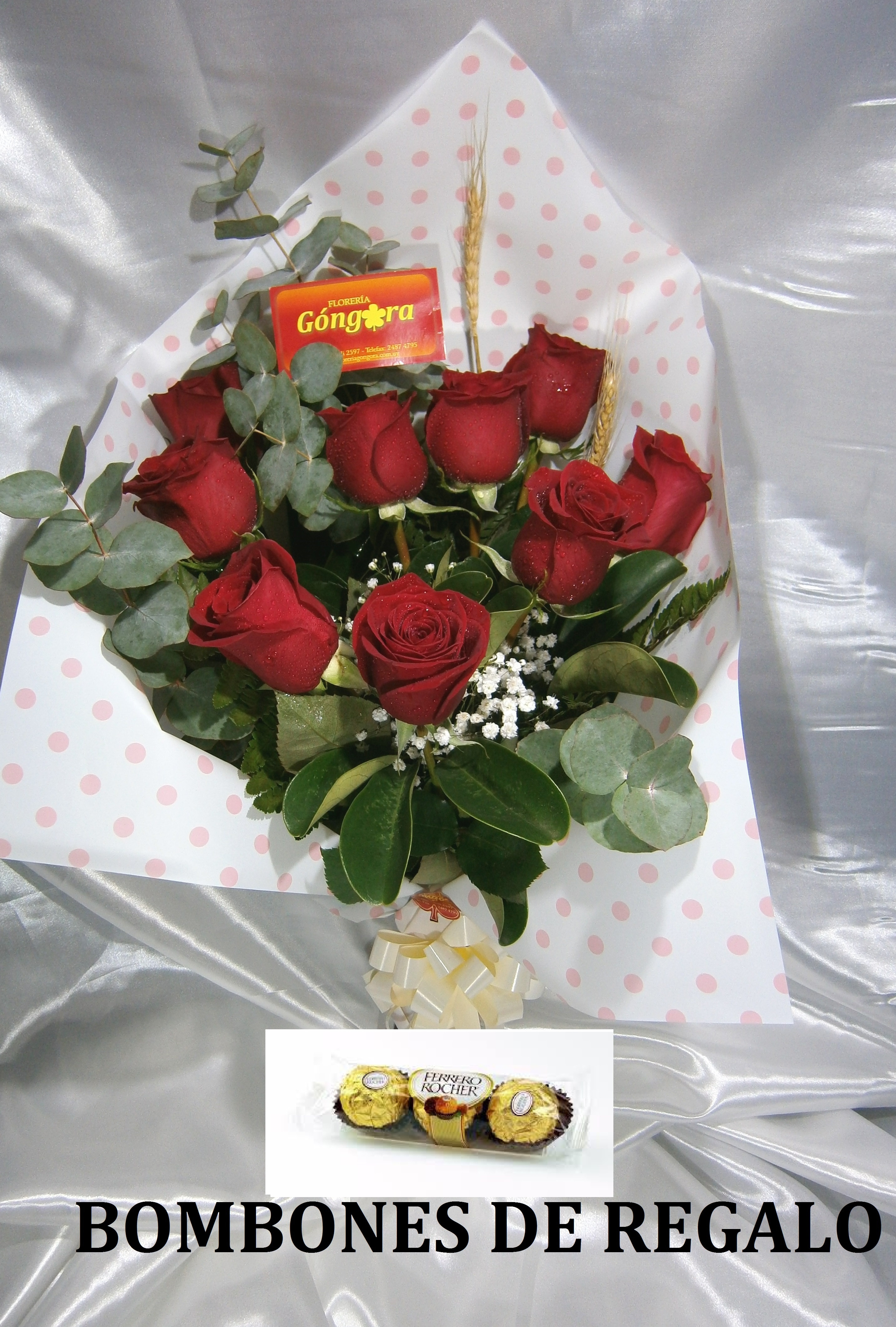 Rosas con Peluche + Bombones para regalar